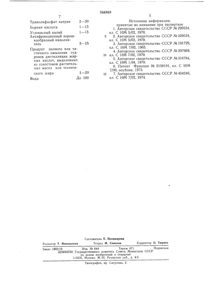 Смазка для горячей обработки металлов (патент 566869)