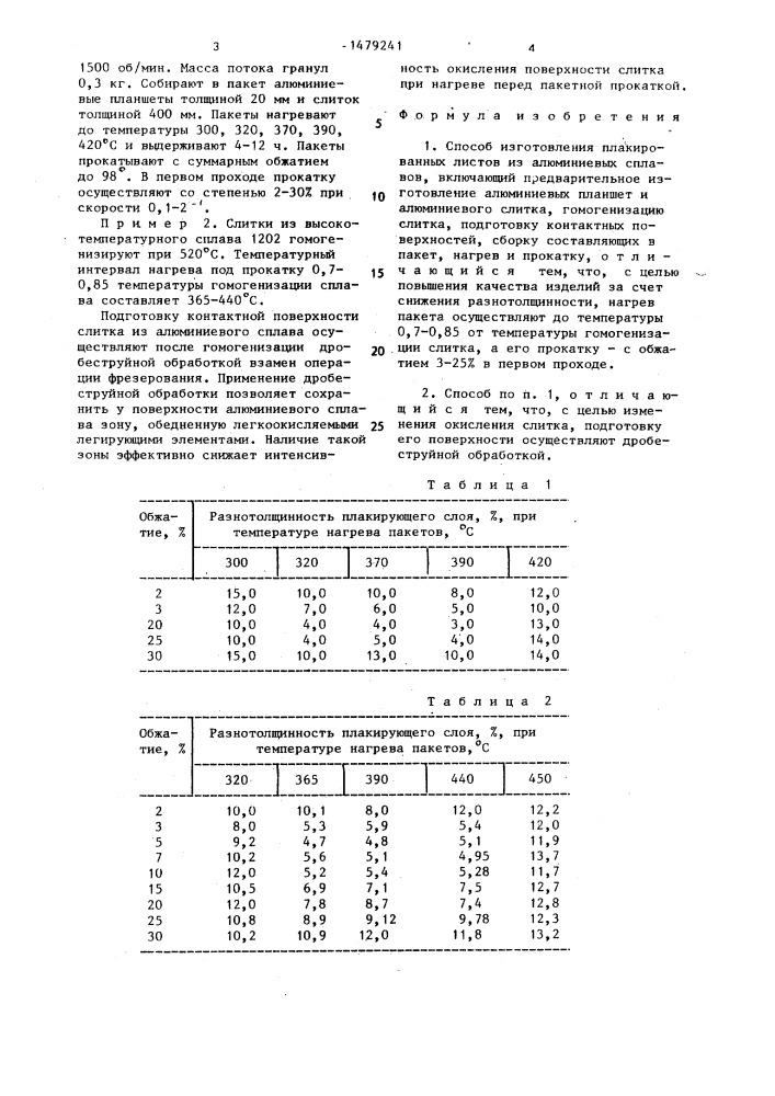 Способ изготовления плакированных листов из алюминиевых сплавов (патент 1479241)