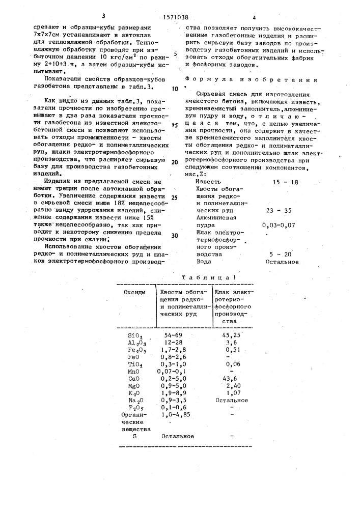 Сырьевая смесь для изготовления ячеистого бетона (патент 1571038)