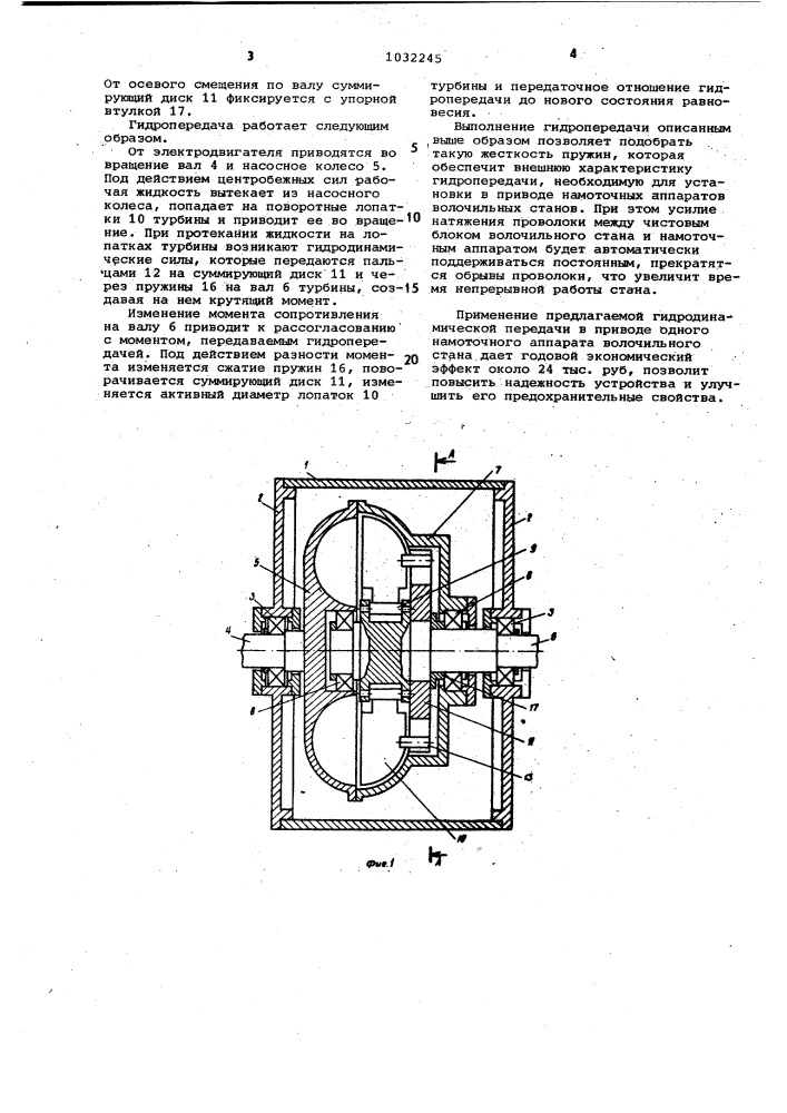Гидродинамическая передача (патент 1032245)