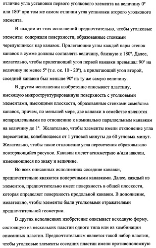 Пластина, содержащая кубические уголковые элементы, и световозвращающее покрытие (патент 2349941)