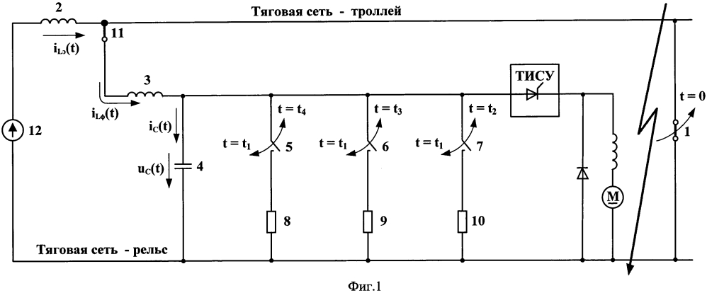 Способ и реализующее его устройство защиты от коммутационных перенапряжений тиристорно-импульсных систем управления трамвайными вагонами городского электрического транспорта (патент 2625168)