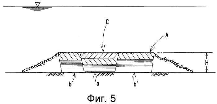Подводное основание из каменной наброски и способ его выравнивания с уплотнением (патент 2288996)