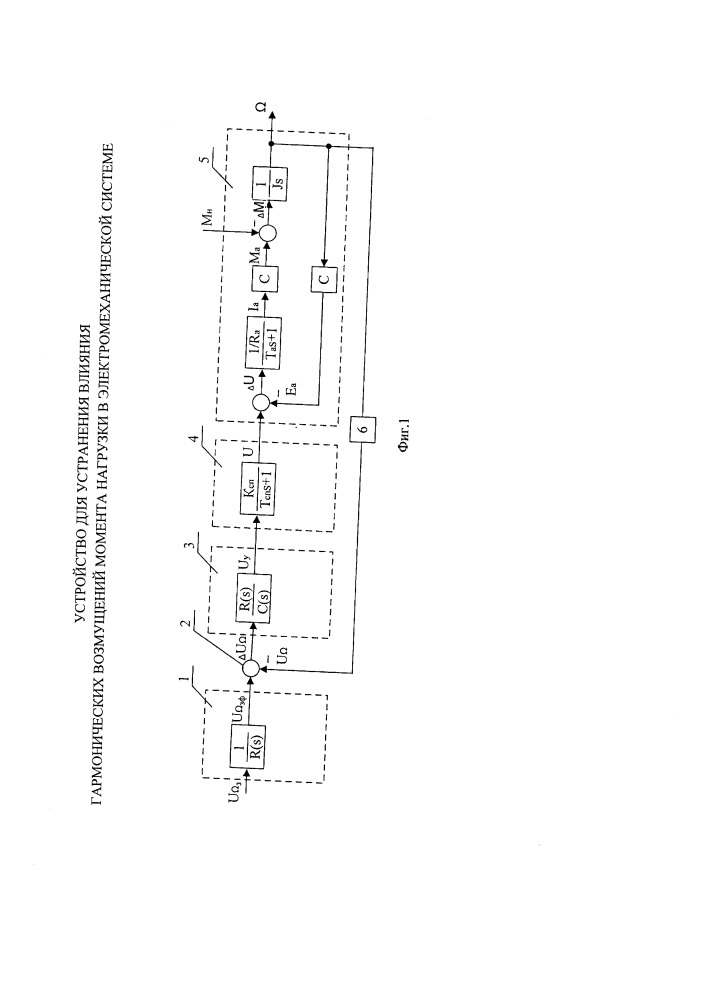 Устройство для устранения влияния гармонических возмущений момента нагрузки в электромеханической системе (патент 2650341)