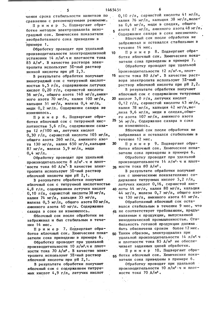 Способ биологической стабилизации напитков (патент 1465451)