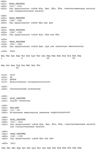 Пептидные пролекарства, принадлежащие к суперсемейству амид-содержащих глюкагонов (патент 2580317)