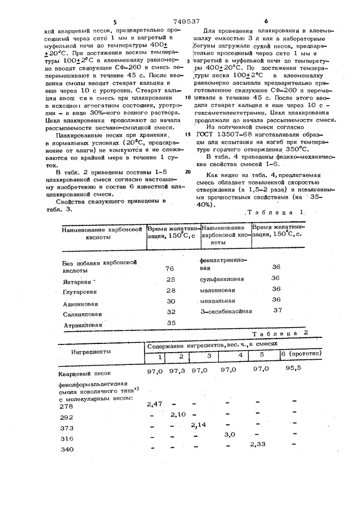 Плакированная смесь для изготовления литейных оболочковых форм и стержней по постоянной модельностержневой оснастке (патент 749537)
