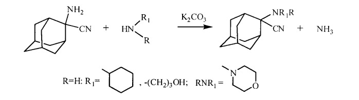 Способ переаминирования 2-амино-2-цианоадамантана (патент 2523463)