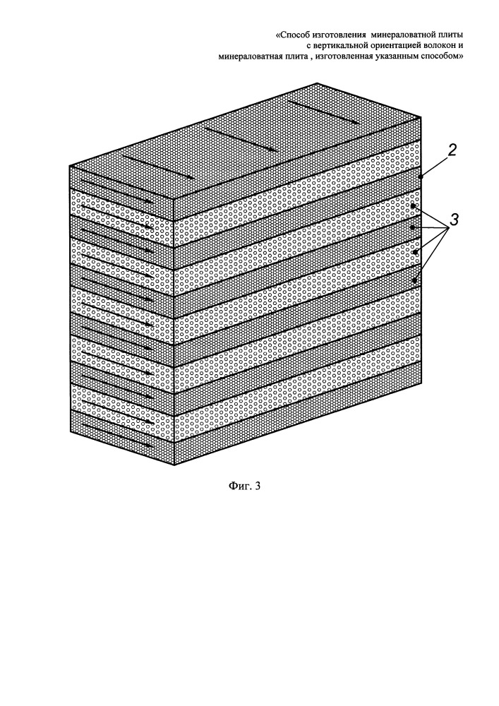Способ изготовления минераловатной плиты с вертикальной ориентацией волокон и минераловатная плита, изготовленная указанным способом (патент 2663525)