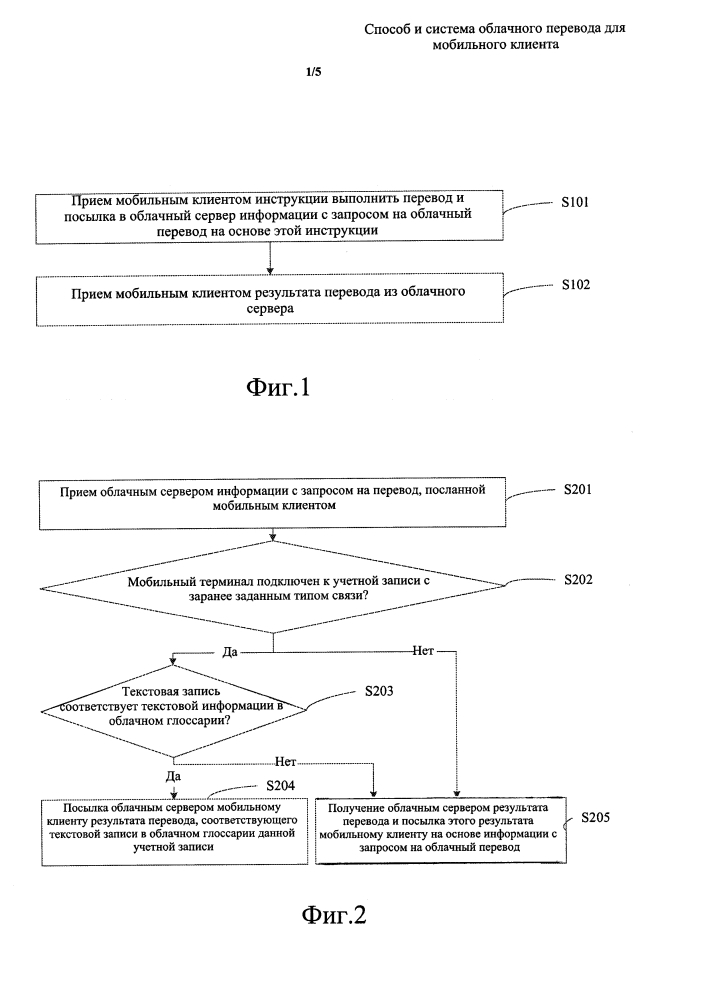 Способ и система облачного перевода для мобильного клиента (патент 2602330)