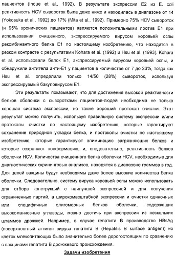 Очищенные белки оболочки вируса гепатита с для диагностического и терапевтического применения (патент 2313363)