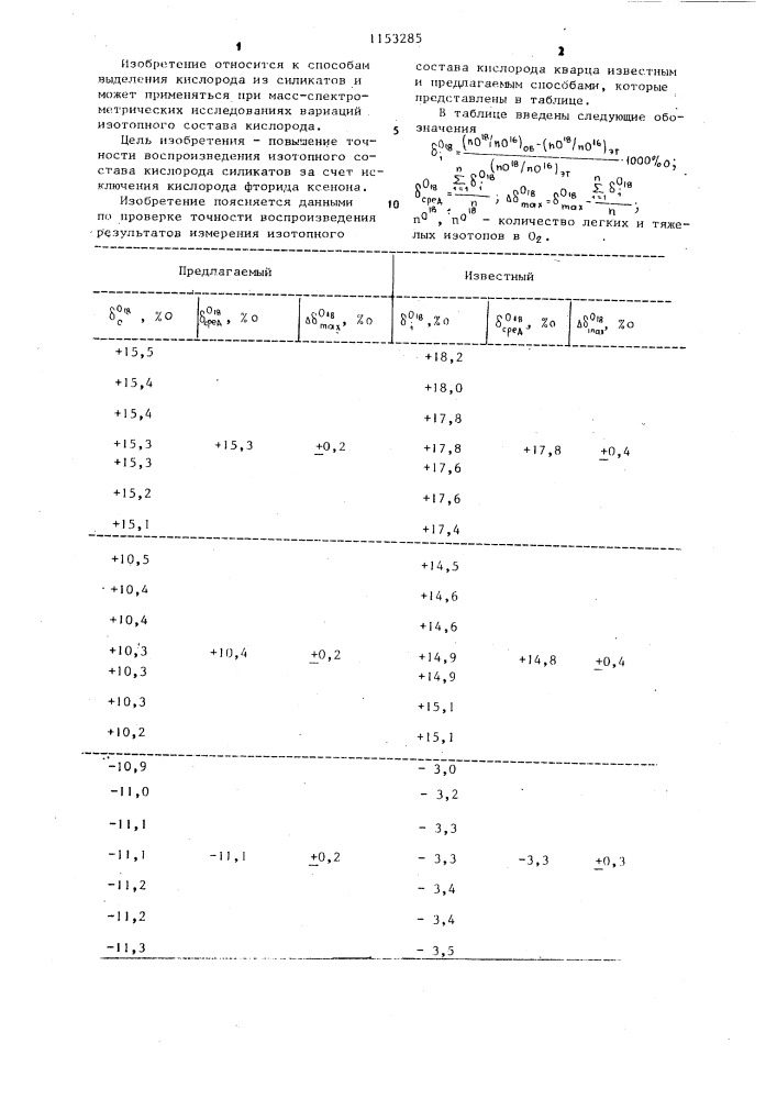 Способ выделения кислорода из силикатов для изотопного анализа (патент 1153285)