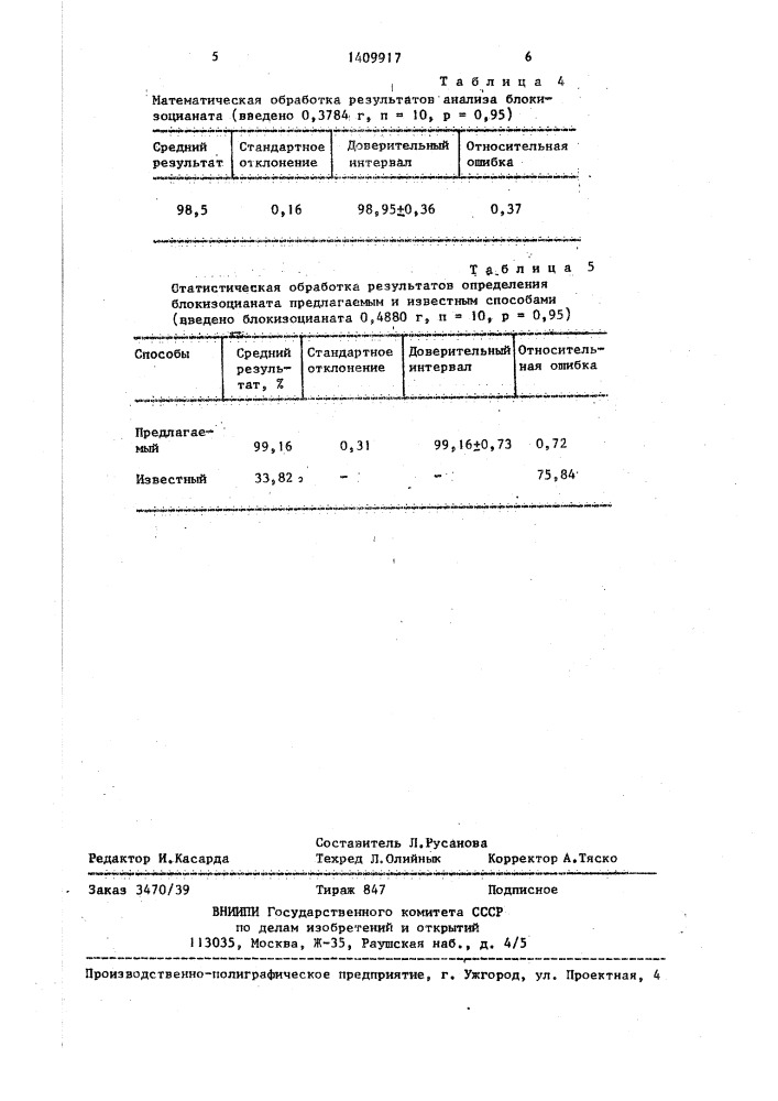 Способ определения блокированного 4,4 @ - диизоцианатдифенилметана (патент 1409917)