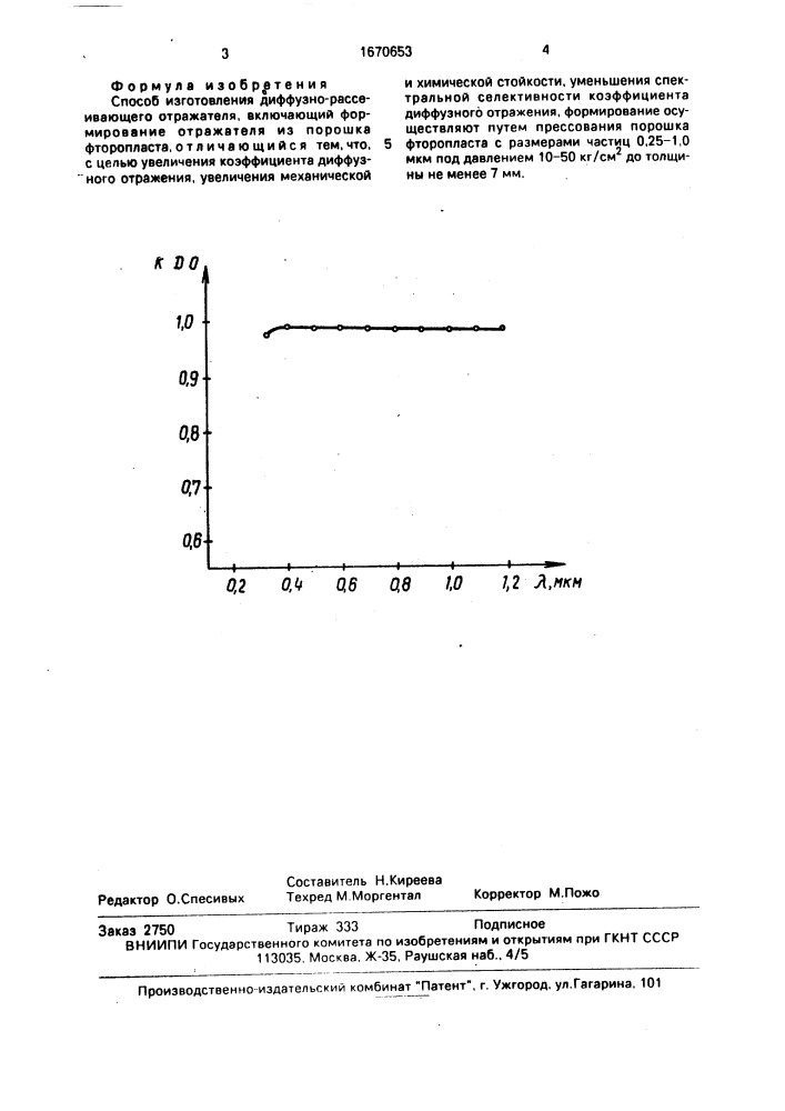 Способ изготовления диффузно-рассеивающего отражателя (патент 1670653)