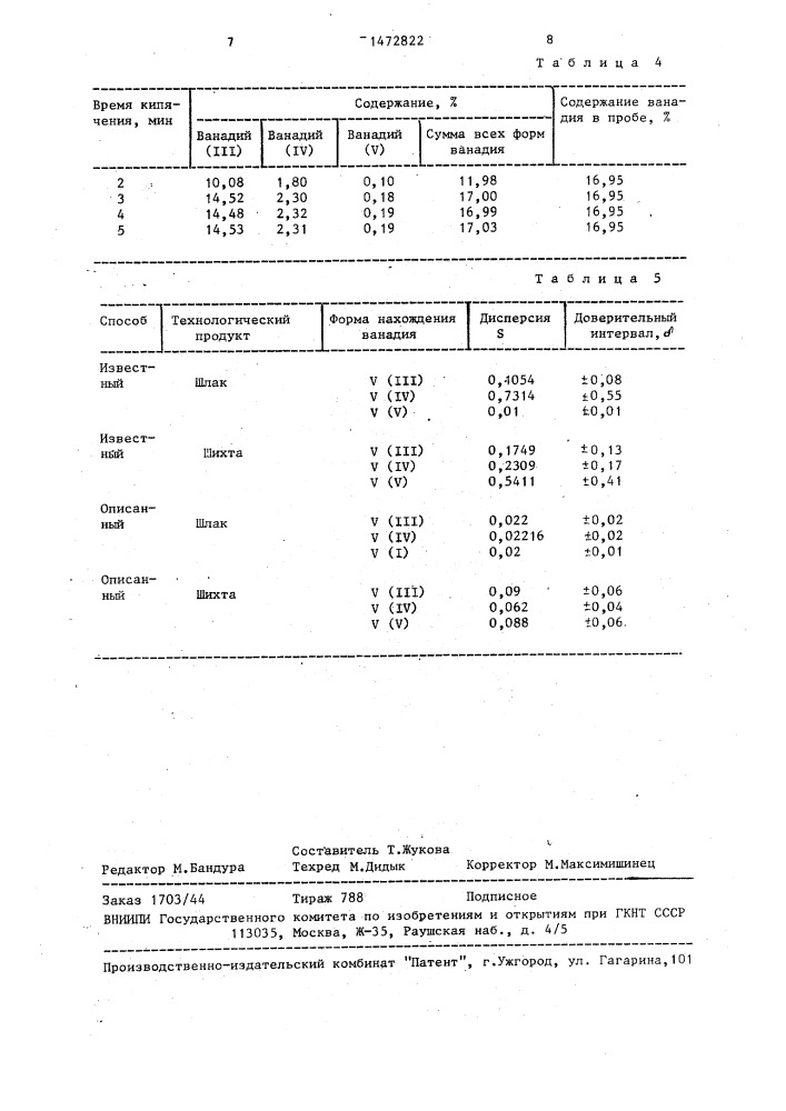 Способ определения ванадия (ш,1у,у) в твердых материалах (патент 1472822)