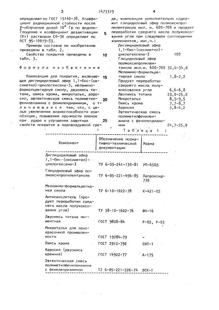 Композиция для покрытия (патент 1473329)