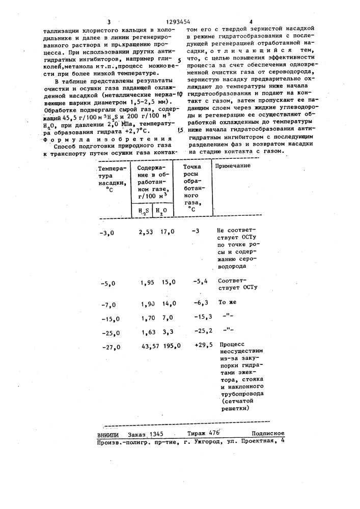 Способ подготовки природного газа к транспорту (патент 1293454)