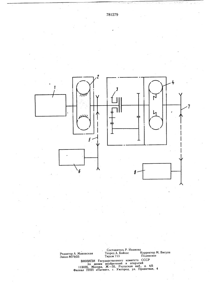 Гидропривод одноковшового экскаватора (патент 781279)