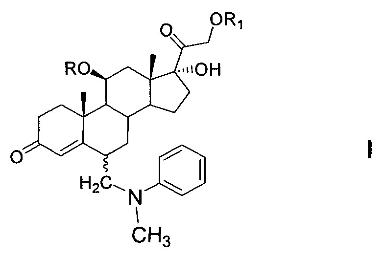 Способ получения 6-(n-метил-n-фенил)аминометил-гидрокортизона или его эфиров из 21-ацетата гидрокортизона (патент 2663483)