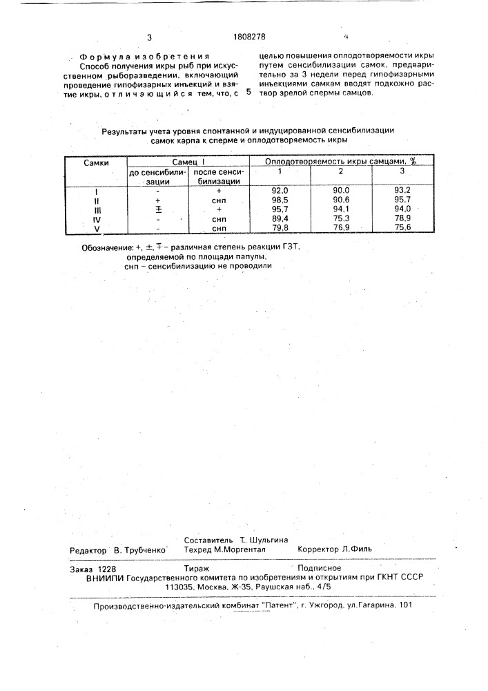 Способ получения икры рыб при искусственном рыборазведении (патент 1808278)