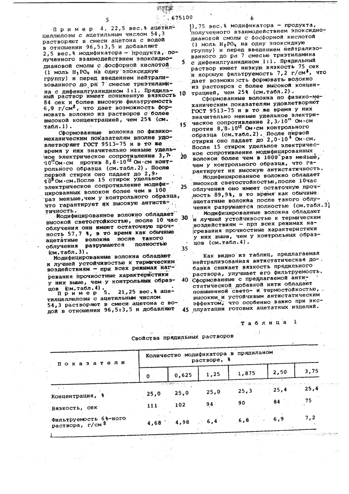 Прядильный раствор для получения искусственных волокон (патент 675100)