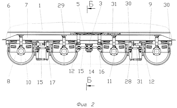 Восьмиосное железнодорожное транспортное средство (патент 2289528)