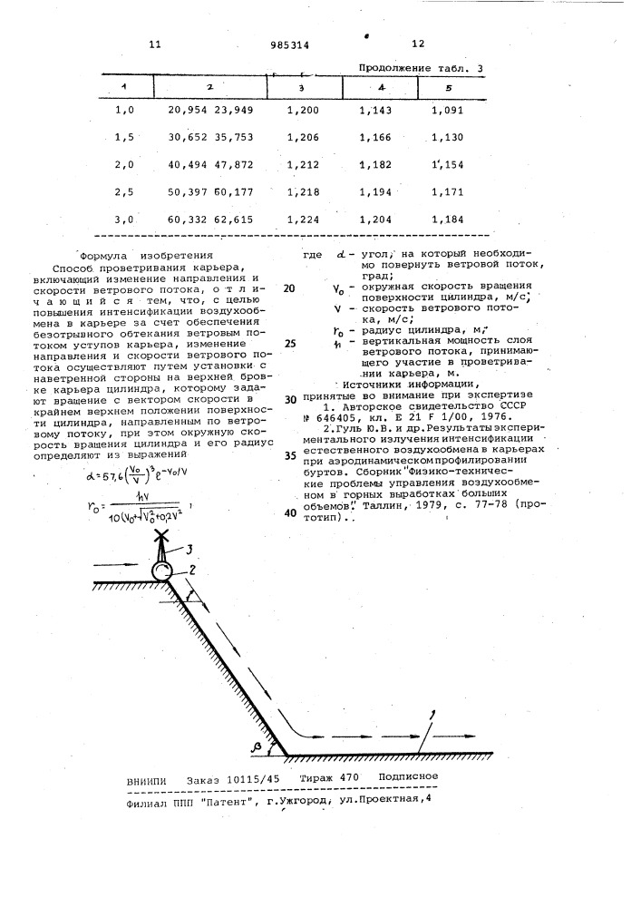 Способ проветривания карьера (патент 985314)