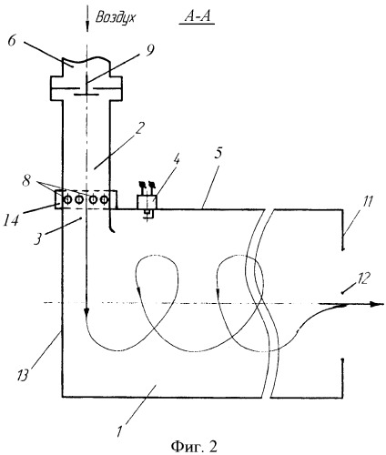Пульсирующая вихревая топка (патент 2414646)