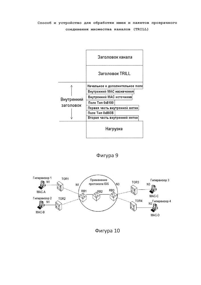 Способ и устройство для обработки имен и пакетов прозрачного соединения множества каналов (trill) (патент 2614856)