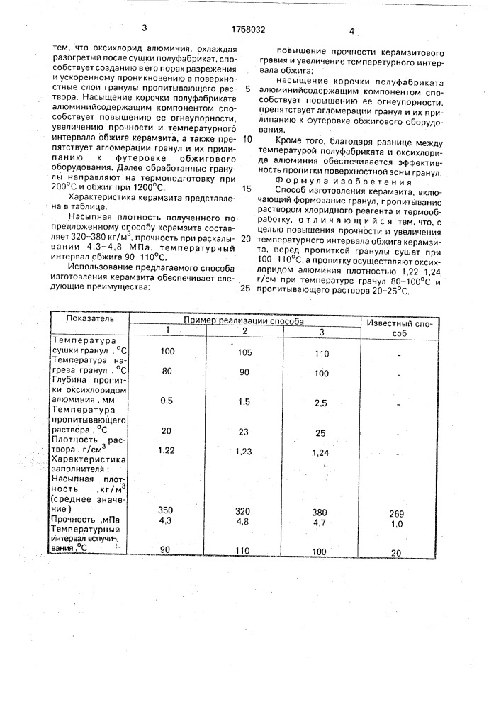 Способ изготовления керамзита (патент 1758032)