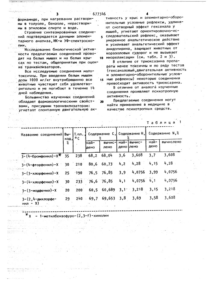 3-арил-1-метилбензофуро/2,3- /хинолины,проявляющие психотропную активность (патент 677346)