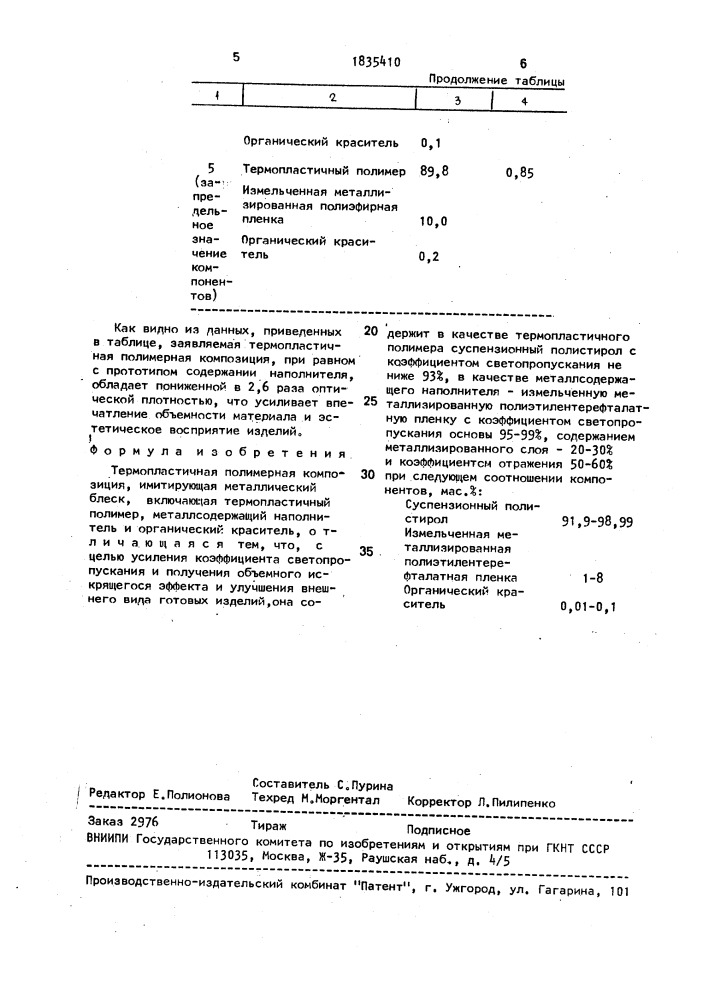 Термопластичная полимерная композиция (патент 1835410)