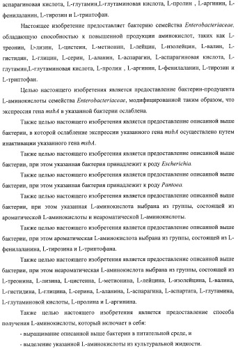 Способ получения l-треонина с использованием бактерии, принадлежащей к роду escherichia, в которой инактивирован ген msba (патент 2392313)
