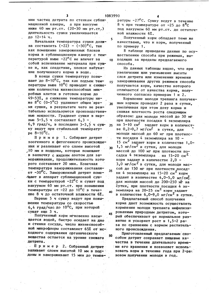 Способ приготовления корма для молоди трепанга (патент 1083990)