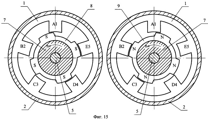 Электрическая машина с двухпакетным индуктором (варианты) (патент 2356154)