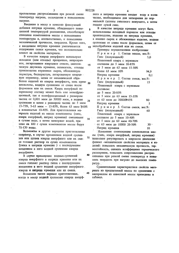 Масса для изготовления гипсобетонныхизделий (патент 802228)