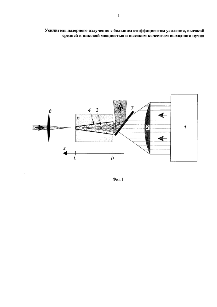 Усилитель лазерного излучения с большим коэффициентом усиления, высокой средней и пиковой мощностью и высоким качеством выходного пучка (патент 2618498)