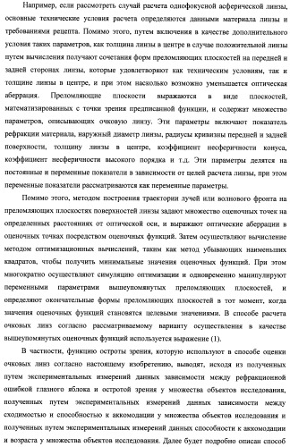 Способ оценки очковых линз, способ расчета очковых линз с его использованием, способ изготовления очковых линз, система изготовления очковых линз и очковые линзы (патент 2470279)