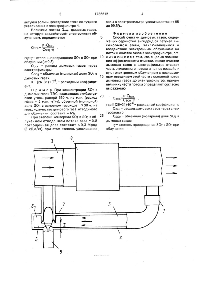 Способ очистки дымовых газов (патент 1736612)