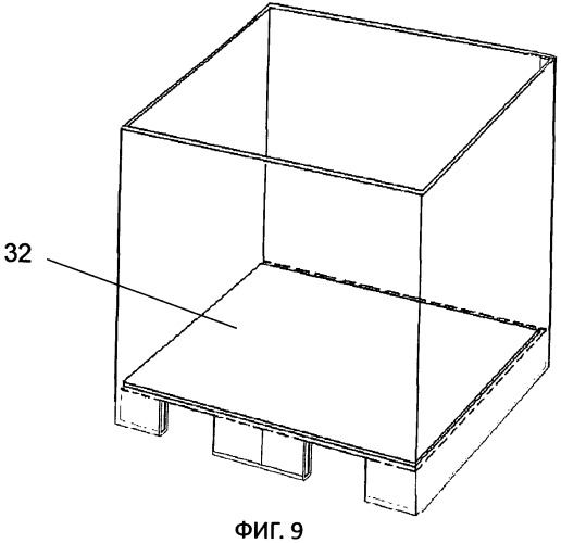 Ящик для размещения упакованного продукта (варианты) и поддон для этого ящика (патент 2483994)