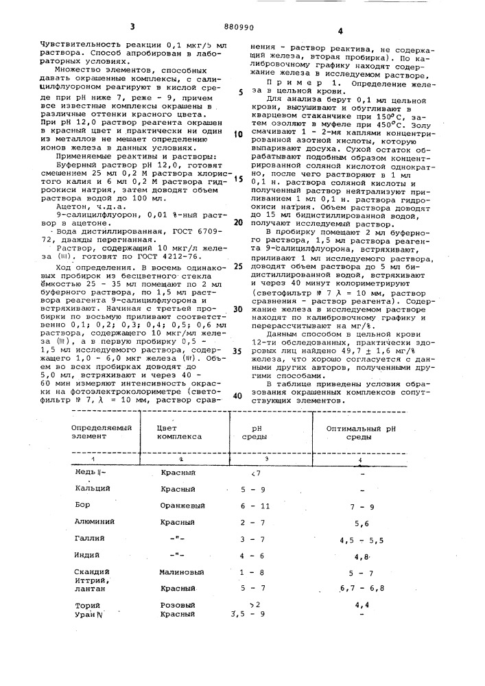 Способ определения железа (111) (патент 880990)