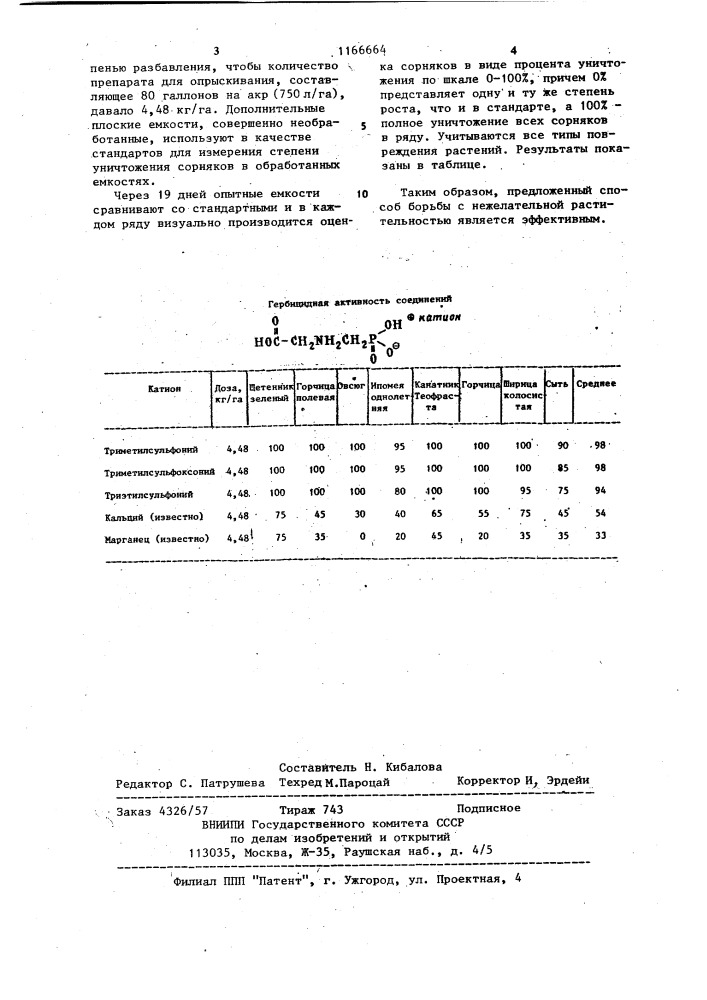 Способ борьбы с нежелательной растительностью (патент 1166664)