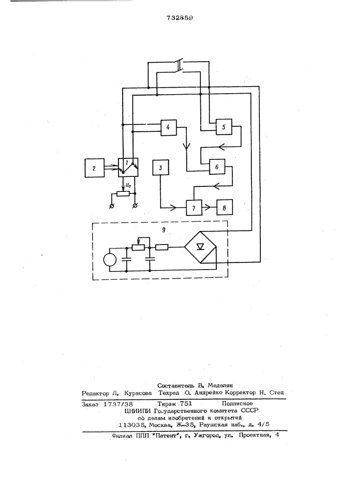 Устройство для измерения фазочастотных характеристик систем автоматического регулирования (патент 732859)