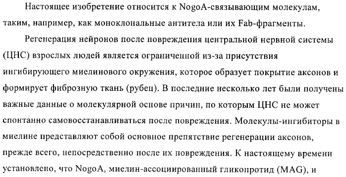 Nogo-a-связывающие молекулы и их фармацевтическое применение (патент 2380377)