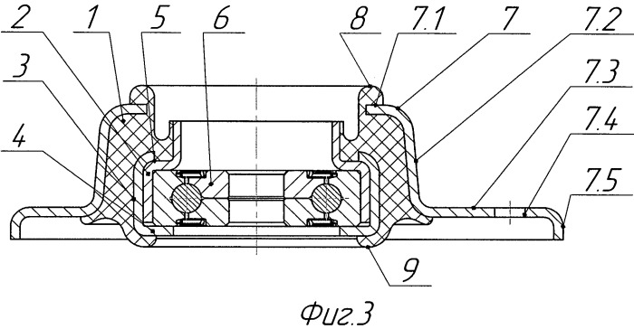 Резино-металлическая опора стойки с совмещенными нагрузками (патент 2436687)
