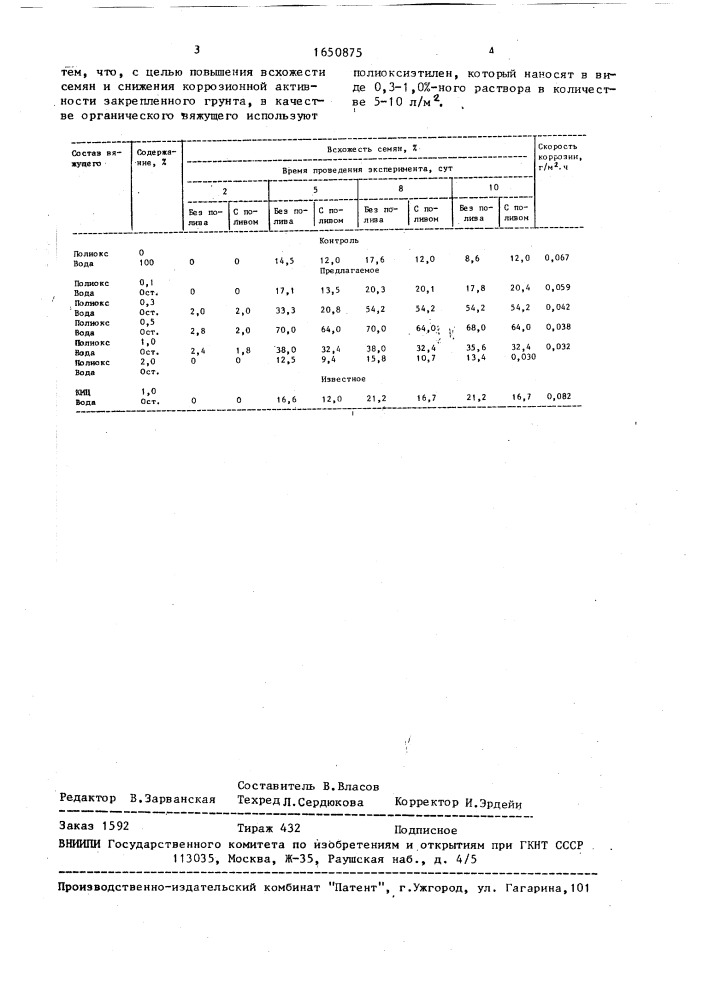 Способ закрепления песчаного грунта (патент 1650875)