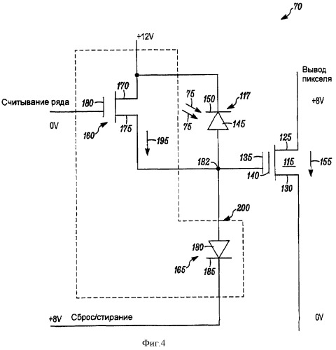 Архитектура датчика изображения с применением одного или более устройств с плавающим затвором (патент 2418383)