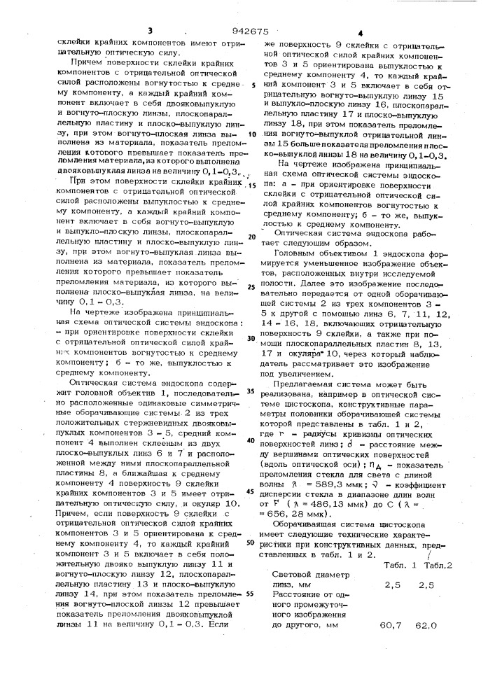 Оптическая система эндоскопа (патент 942675)