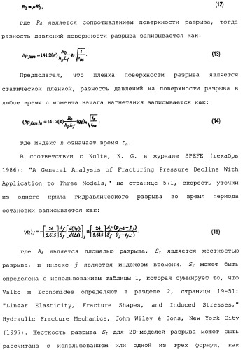 Способы и устройства для оценки физических параметров резервуаров с использованием метода кривых восстановления давления при испытании разрыва нагнетанием/сбросом (патент 2359123)