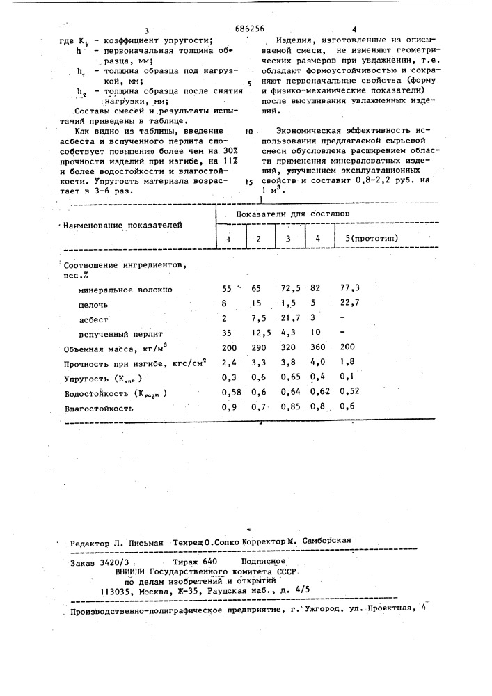 Сырьевая смесь для изготовления теплоизоляционного материала (патент 686256)